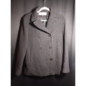 Andrea Brem New York Vintage Black Wool Coat Women’s Large Button Front Winter